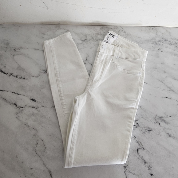 Paige Hoxton Ankle High Rise Ankle White Skinny Jeans 26 NWT - Picture 4 of 8